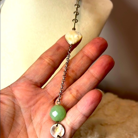 PARK LANE vintage  Ocean Treasures bead necklace 36" Mother of Pearl Amazonite - Picture 3 of 7